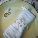 Ronds de Serviette Jolis Brins Blancs et Or
