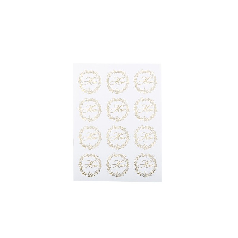 Stickers Merci Jolis Brins Blancs