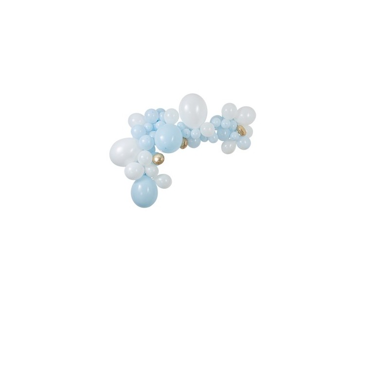 Kit Arche De 57 Ballons Babyblue Bleu Ciel Blanc