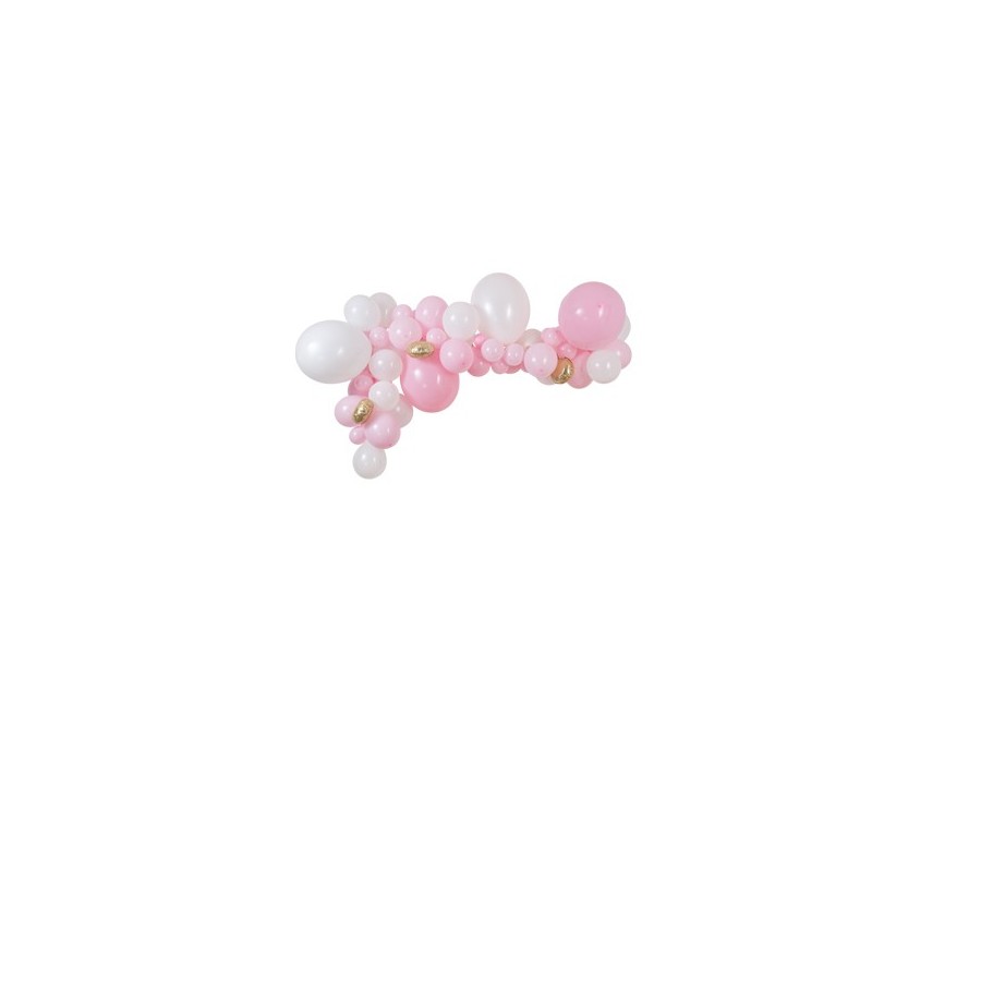 Kit Arche Ballon Rose Poudré, Blanc Et Or – La Boite à Dragées