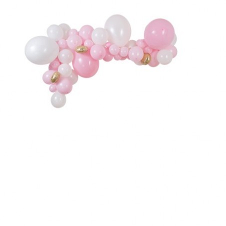 Kit Arche De 57 Ballons Babypink Rose Poudre Blanc Et Or