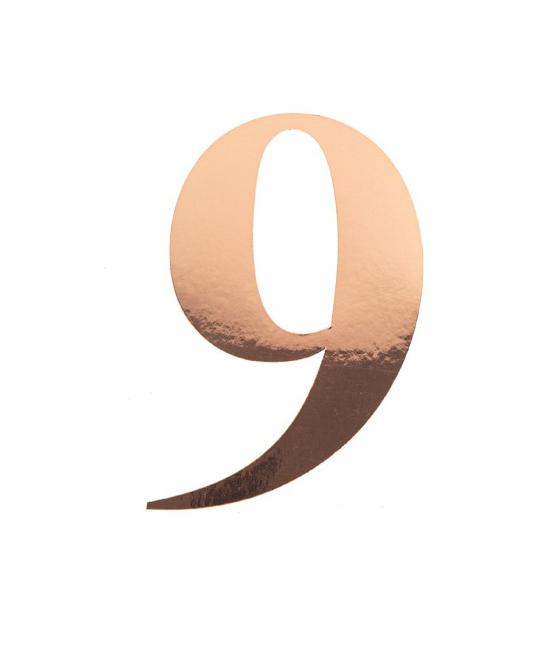 Sticker Chiffre 9 Rose Gold