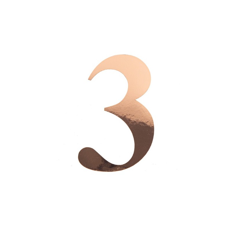 Sticker Chiffre 3 Rose Gold
