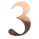 Sticker Chiffre 3 Rose Gold