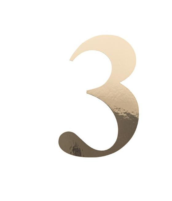 Sticker Chiffre 3 Or