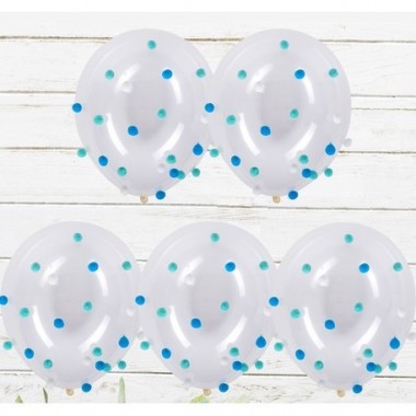 Ballons Transparents  Avec 50 Pompons
