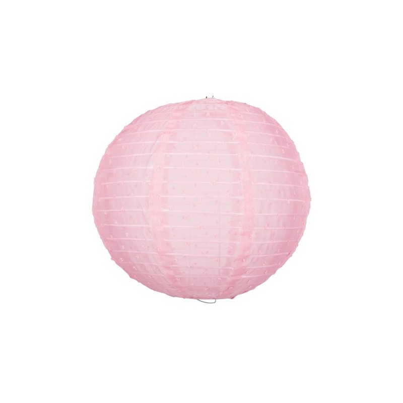 Lanterne Tissu Plumetis Rose