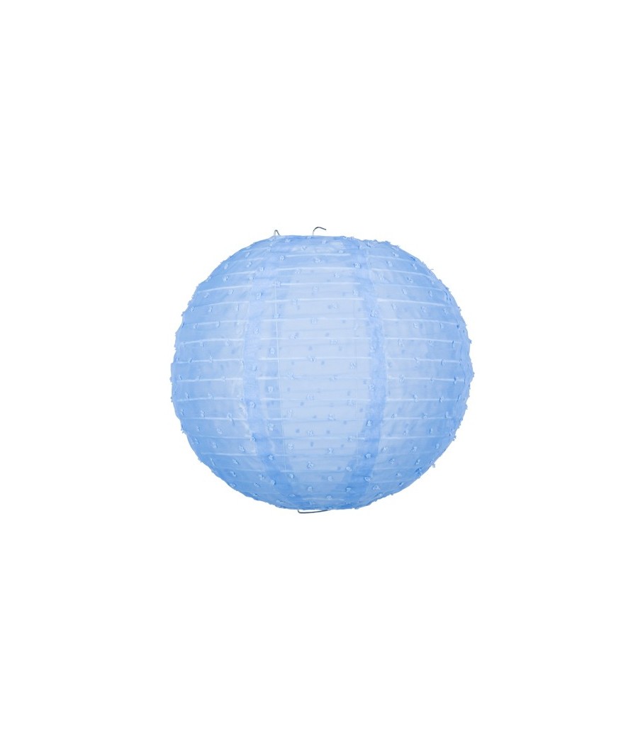 Lanterne Tissu Plumetis Bleu