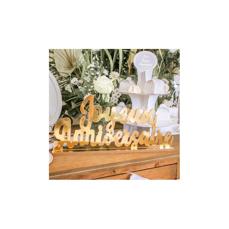 Déco joyeux anniversaire sur socle