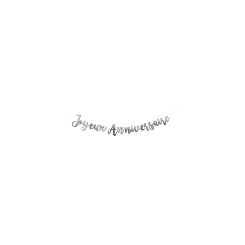 Guirlande Joyeux anniversaire argent
