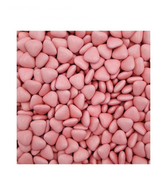 Dragées petits cœurs chocolat Rose - 1kg