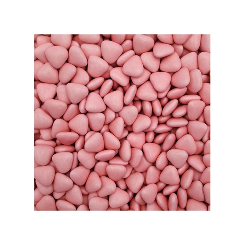 Dragées petits cœurs chocolat Rose - 1kg