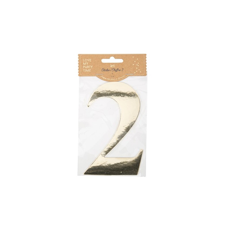 Sticker Chiffre 2 Or
