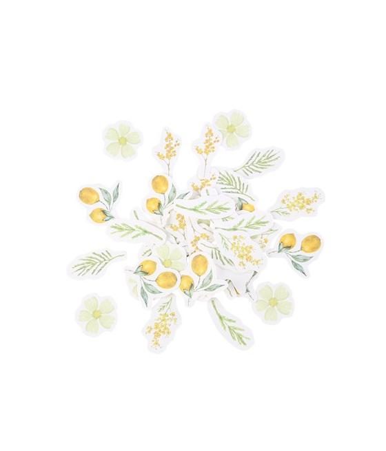100 Confettis Mimosa, Citrons et Feuillages