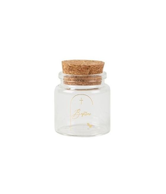 Fiole Bapteme Verre et Or + Bouchon Liege