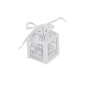 20 Contenants Cages à Oiseaux Blanc 5x7.5cm + Ruban satin blanc