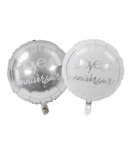 ballon metallique "joyeux anniversaire" (dia. 45cm)