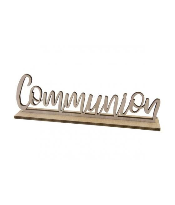 communion en bois decoration sur socle