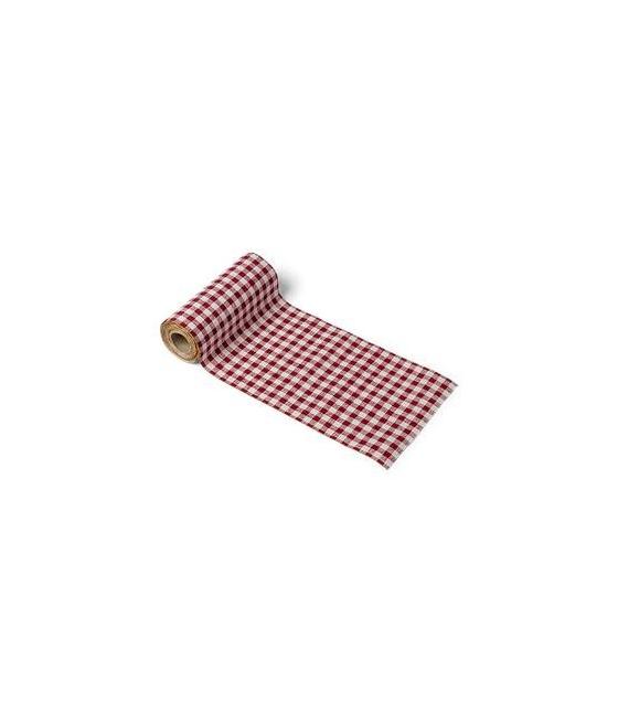 Chemin De Table Vichy Retro Lin Rouge Et Blanc 14cmx5m
