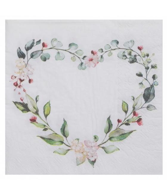 Serviettes mariage végétal vert