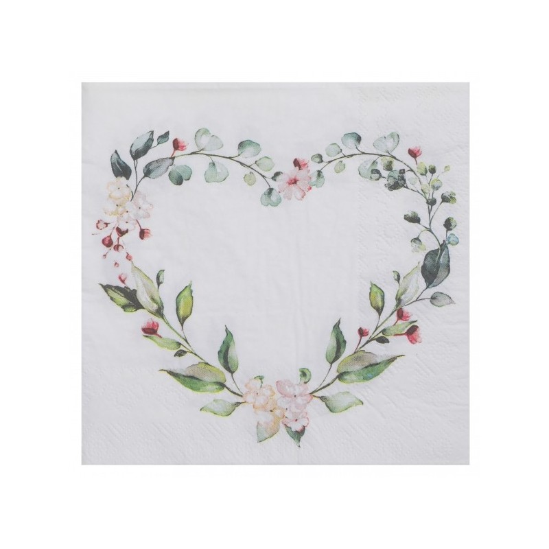 Serviettes mariage végétal vert