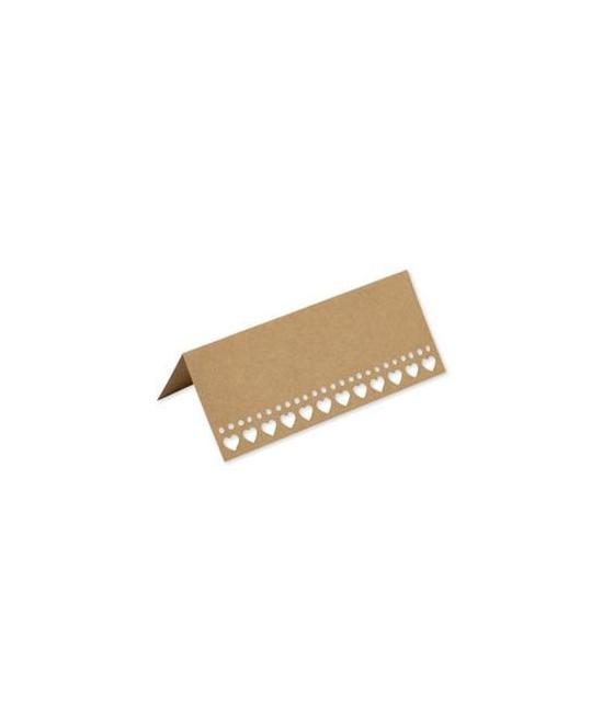 10 Marque Places Coeurs Kraft 9.5x4cm
