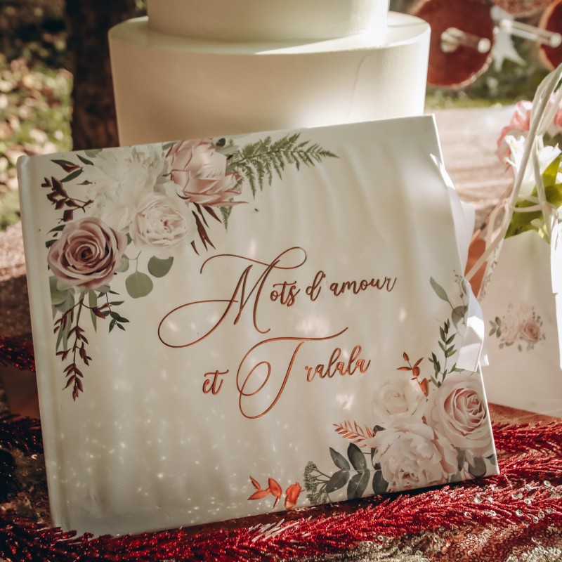 Livre d'or végétal rose gold Peony