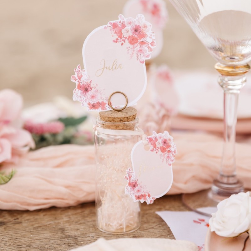 Marque Table Brindilles - Fleurs Roses