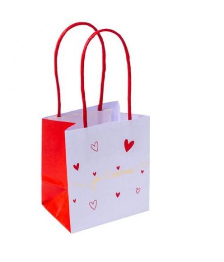 6 Sacs Cadeaux Je T'aime Blanc