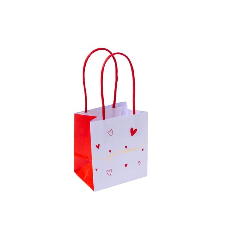 6 Sacs Cadeaux Je T'aime Blanc