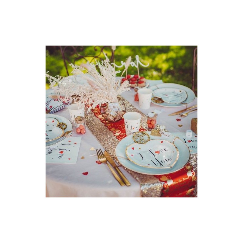 6 Sacs Cadeaux Je T'aime Blanc