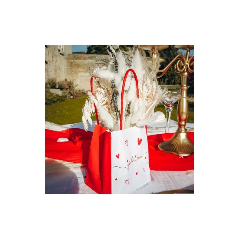 6 Sacs Cadeaux Je T'aime Blanc