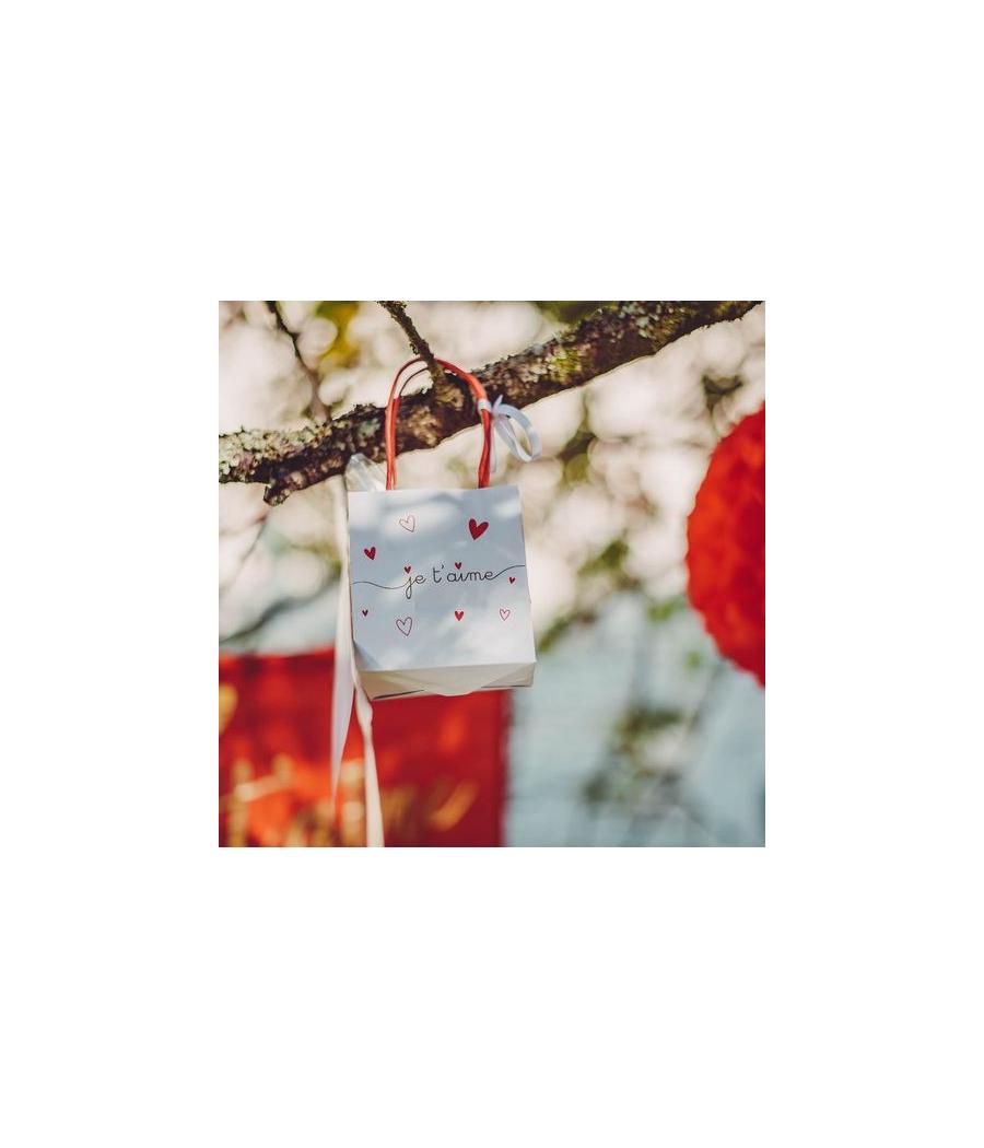 6 Sacs Cadeaux Je T'aime Blanc, Noir, Rouge et Or 6 Sacs Cadeaux Je T'aime Blanc, Noir, Rouge et Or