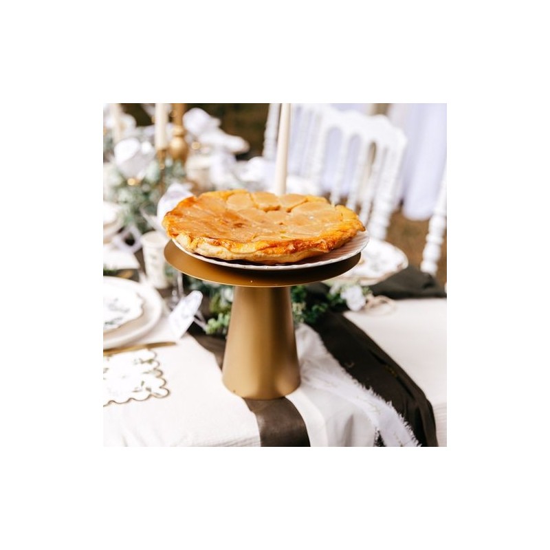 Présentoir à Gâteau sur Pied Métal Or