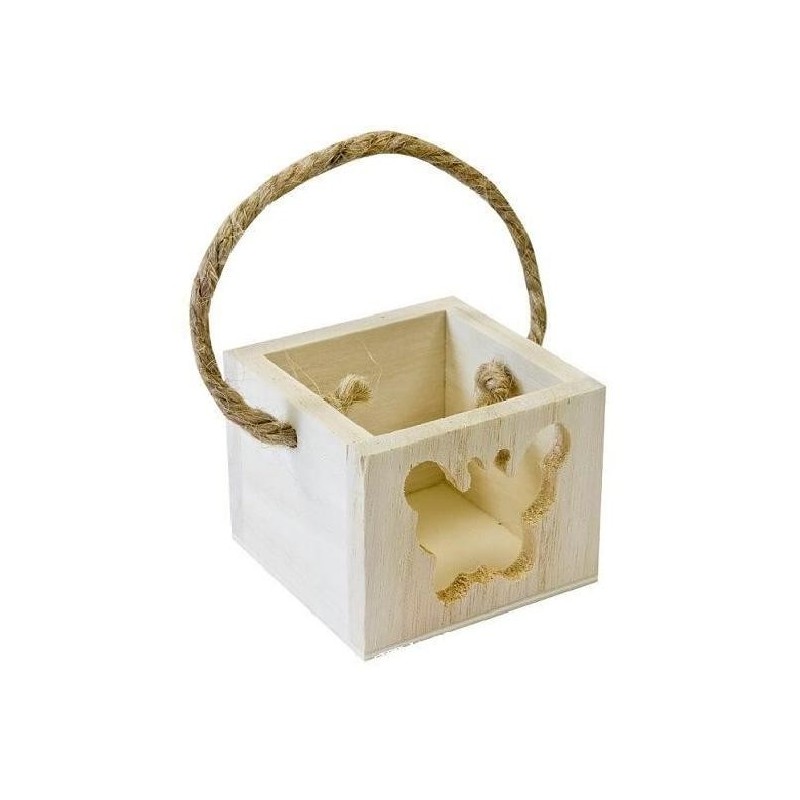 Paniers en bois ajoures papillon 
