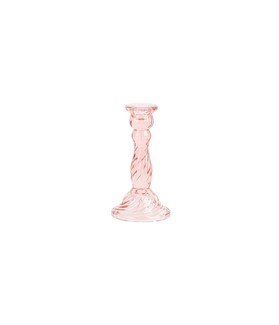 Bougeoir Astrid Verre Rose