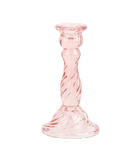 Bougeoir Astrid Verre Rose