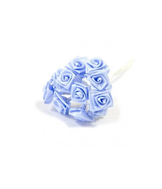 Mini rose satin (x 48) ciel