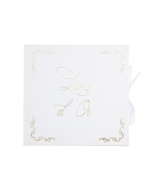 Livre d'Or Vintage Blanc et Or