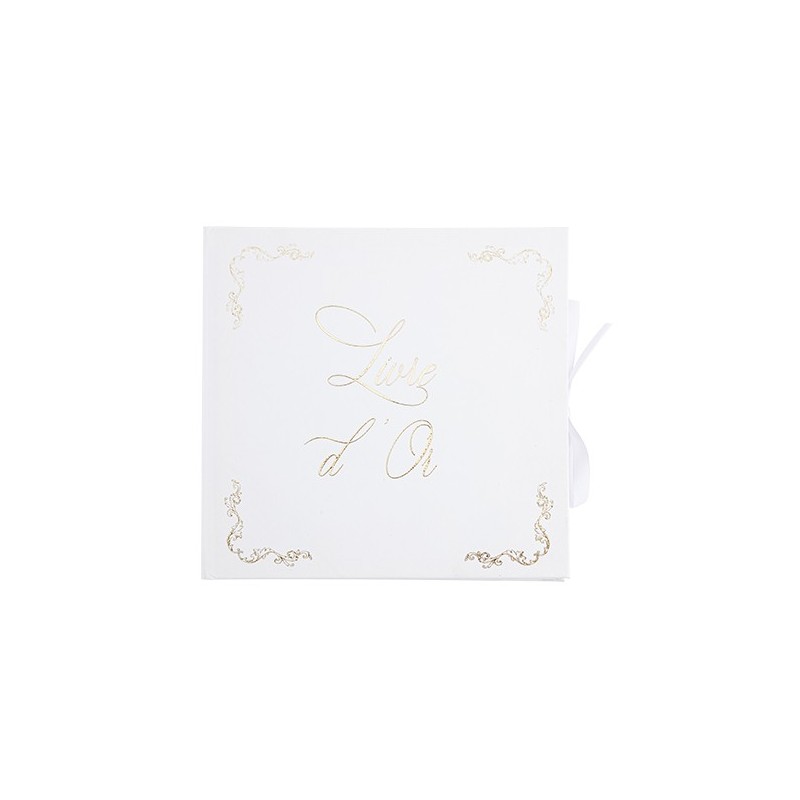 Livre d'Or Vintage Blanc et Or