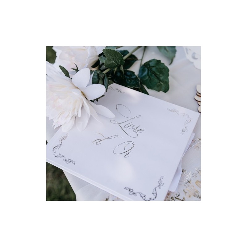 Livre d'Or Vintage Blanc et Or
