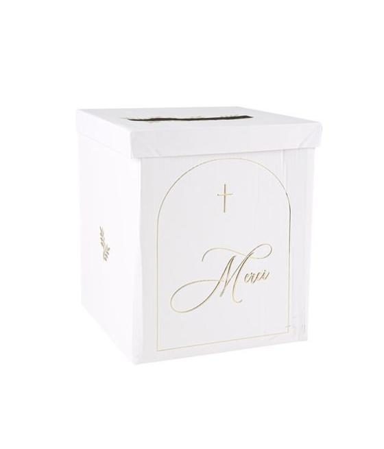 Urne Merci Pureté Blanche et Or