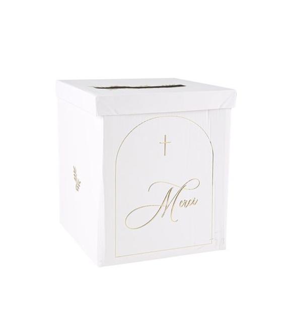 Urne Merci Pureté Blanche et Or