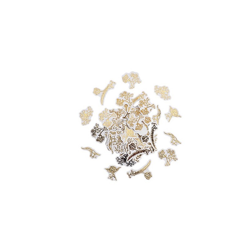 Confettis Vintage Blanc et Or
