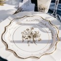 8 Assiettes Vintage Carton Blanc et Or 8 Assiettes Vintage Carton Blanc et Or