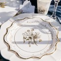 8 Assiettes Vintage Carton Blanc et Or 8 Assiettes Vintage Carton Blanc et Or