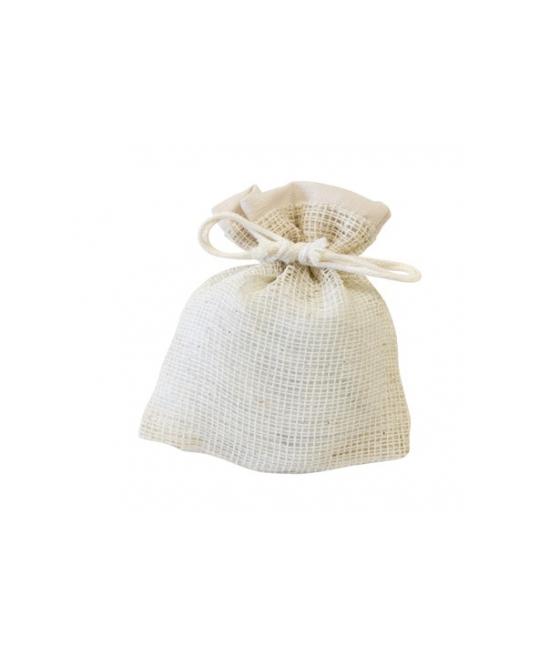 SACHET EN FILET ET BORDURE EN TOILE (x 4)- Article de decoration