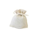 SACHET EN FILET ET BORDURE EN TOILE (x 4)- Article de decoration