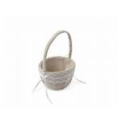 Panier à pétales en lin et dentelle