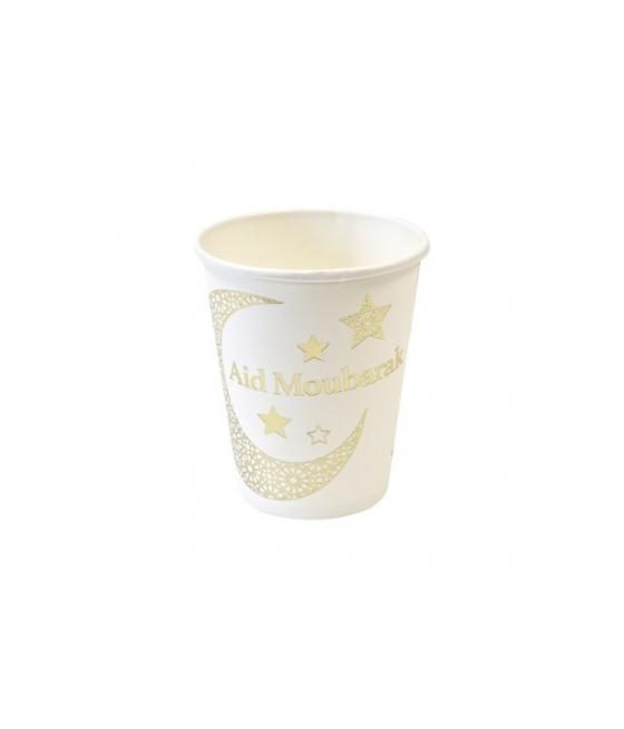 Gobelet carton "AID MOUBARAK" impression métallisée 250ml (x 6)